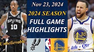 Golden State Warriors Vs San Antonio Spurs Game Highlights Final | Nov 23, 2024 | NBA TODAY