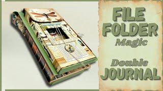 FILE FOLDER MAGIC - CREATING A DOUBLE JOURNAL WITH LARGE COMPARTMENTS - FULL TUTORIAL #papercraft