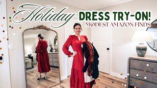 HUGE Modest Amazon Try-on Haul for the Holidays | 2024 Holiday Dress Guide