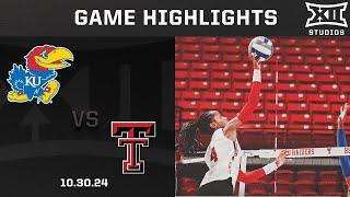 Kansas vs. Texas Tech Women's Volleyball Highlights (10.30.24) | 2024 Big 12 Volleyball