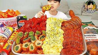 ASMR MUKBANG 편의점 핵불닭 미니!! 떡볶이 & 핫도그 & 김밥 FIRE Noodle & HOT DOG & GIMBAP EATING SOUND!