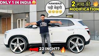 Creta Turbo Full Modified || HawaBazzi पडी मेहंगी  3 Woofer In Creta Turbo Big Size Alloy Wheels