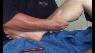 Deep Leg Massage. Raynor massage of the calves and thighs.