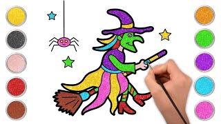 How To Draw a Witch | Drawing and Coloring for Kids | Chiki Art | HooplaKidz How To