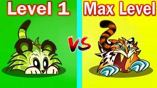 PVZ 2 Challenge Level | New Plants Tiger Grass Max Power Up  [ Level 1 vs Max Level ]