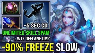 NEW CRAZY OFFLANE CM -90% Freezing Field Slow 5 Sec CD Frostbite Annoying Skill Spam Dota 2