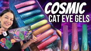 Swatching the COSMIC CATEYE gel colors! + NEW Nail Art Brushes ‼️ Groovy Globs Gel & more! 