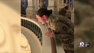 Soldier sings national anthem while touring Texas Capitol in Austin