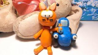 We sculpt Kitten Kote from the cartoon Blue Tractor from plasticine. Tractor in Plasticine.