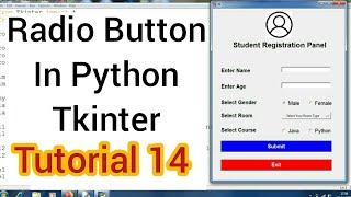 Radio button in python tkinter (Tutorial 14)