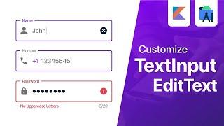 TextInputEditText - Material Design Edit Text | Android Studio Tutorial | Customized TextInputLayout