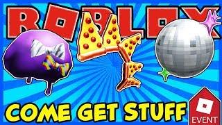  ROBLOX LIVE  COME AND GET THE PURPLE PARTY FRO, PIZZA MOHAWK & DISCO BALL HELMET | PIZZA PARTY