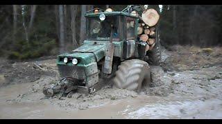 Homemade forwarder, extreme mud conditions