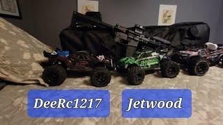 1/14th Scale 50 mph RC's|DeeRc 1217 |Jetwood JC14EP | Hex extender mod. They're fast!