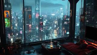 Kai's Hidden Depths in the Neon-Lit Rainy Cyberpunk City. Rain & Ambient Music