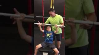 Daddy and Caleb working out