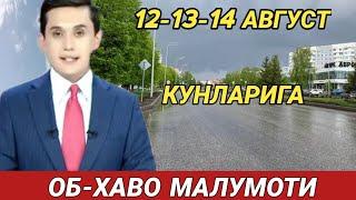 12-13-14 АВГУСТЬ  КУНЛАРИ УЧУН ОБ ХАВО МАЛУМОТИ, ob havo