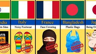 Ban Things from Different Countries | Things banned around the world - country comparison