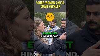 Young Woman Shuts Down Heckler! Mansur Speakers Corner Sam Dawah