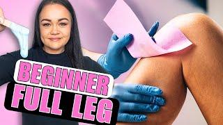 STEP BY STEP FULL LEG DEMO W/ HARD WAX : BEGINNERS | BREE MESQUIT | PINK CREAM REBEL WAX