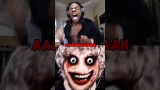 IShowSpeed gets jumpscared on Omegle #ishowspeedshorts #ishowspeedfunnymoments