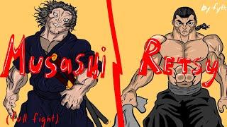 Musashi vs Retsu Kaioh animation(full fight) Мусаши против Рецу полный бой