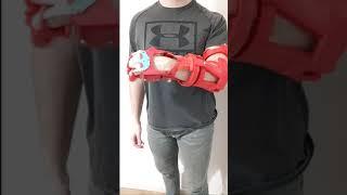 wrist ready, first wearability test #exoskeleton #glove #ironman #hand #3dprinting #mechanical #make