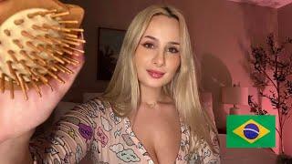 Festa do Pijamas com uma Amiga Americana (ela tenta falar português) ASMR