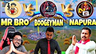 MR BRO VS BOOGEYMAN VS NAPURA || ERANGEL MAP SAME LOBBY || BOMTA GAMING