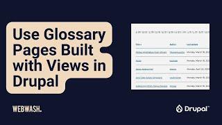 Use Glossary Pages Built with Views in Drupal