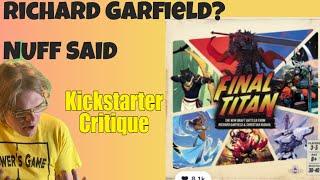 Final Titan - Game Design Royalty Returns - Kickstarter Critique Review
