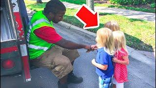 3 Girls Wave at Garbage Man Daily Until He Realizes Something's Off