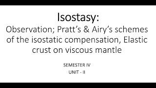 Isostasy - Geophysics 5