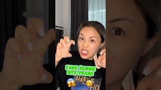 FAKE ZOMBIE BITE PRANK #shorts #iribabyworld #prank