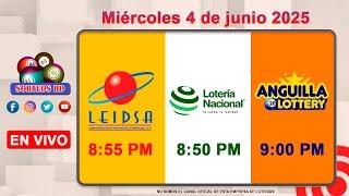 Lotería Nacional LEIDSA y Anguilla Lottery en Vivo  | Miércoles 4 de junio 2025/ 8:55 P.M