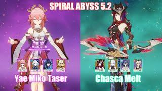 C0 Yae Miko Taser & C0 Chasca Melt | Spiral Abyss 5.2 | Genshin Impact