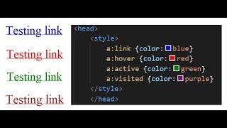 How To Style Links In HTML / CSS | :link, :visited, :hover,:active and :focus pseudo class selector