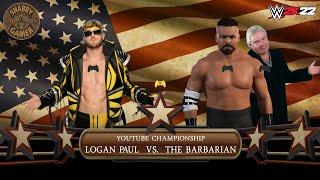 Logan Paul Vs The Barbarian - YouTube Championship - Great American Bash - WWE 2K22