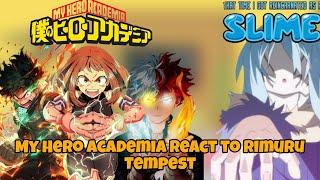 My Hero Academia React To Rimuru Tempest || That time i reincarnated as a Slime || Gacha reaction