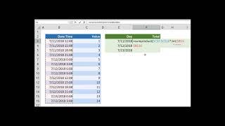 How to sum by date in Excel without time