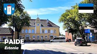 Paide, Estonia. A walk in the city center. 4K