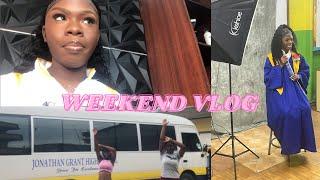 WEEKEND VLOG//Graduation pics + yap sesh..//Cheer-training + Hair & Makeup Appointment 