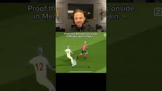 Proof that Ronaldo was onside in Nuno Mendes goal vs Spain #football  #footballshorts #ronaldo #cr7