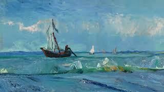 Vincent van Gogh | Seascape near Les Saintes Maries de la Mer, 1888 (Animated)