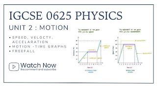 IGCSE Physics 0625 | Unit 2 - Motion