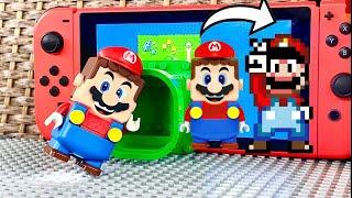 Lego Mario enters the Nintendo Switch - Super Mario World to save Princess Peach! #legomario