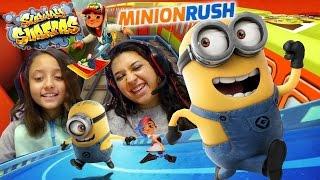 FGTEEV Mom & Lex play Minion Rush - Subway Surfers! Who can run longer?!?! Vs. Battle