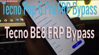 Tecno Pop 6 Pro FRP Bypass Tecno BE8 FRP Bypass