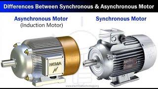 How do you distinguish between synchronous, asynchronous, and induction motors?