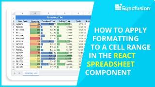 Apply Formatting to a Cell Range in the React Spreadsheet